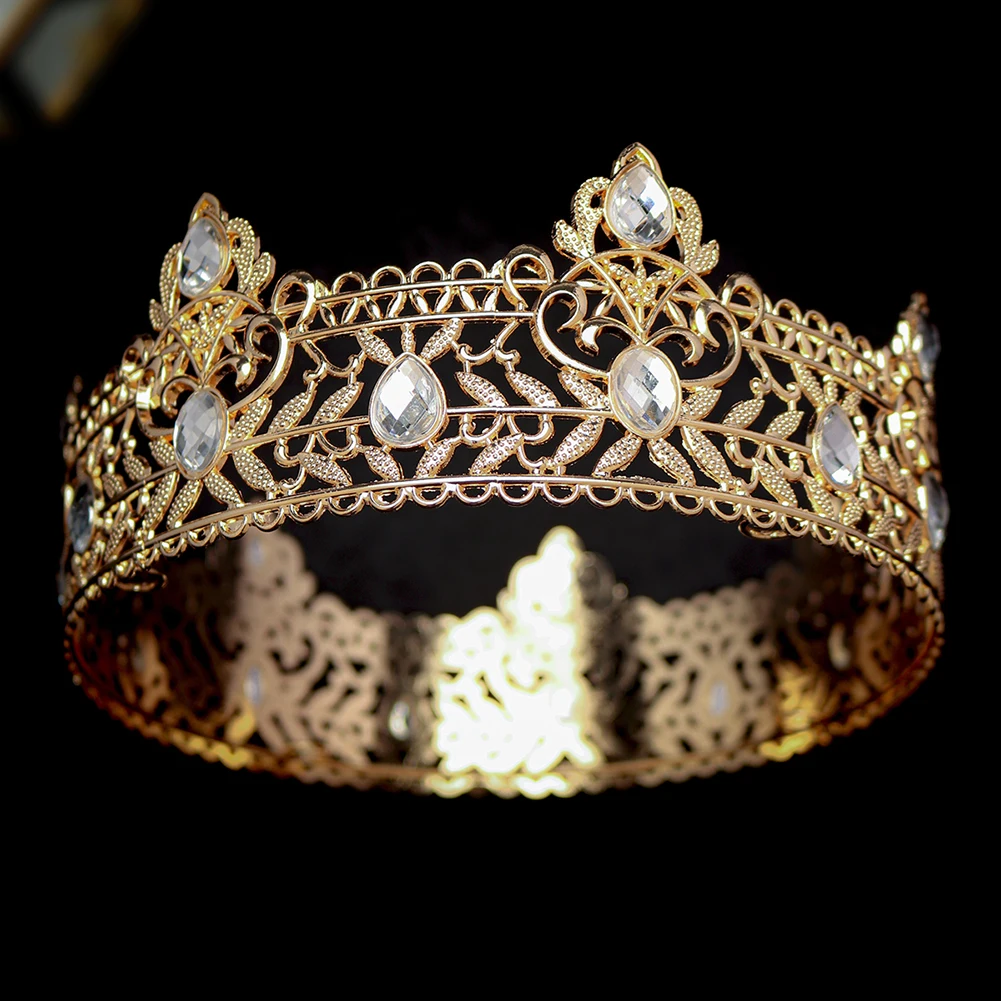 Wedding King Tiara Headpiece Rhinestone Royal Crown Hair Ornaments for Men Important Occasion Head Jewelry Accessories bridal hair accessories,hair accessories