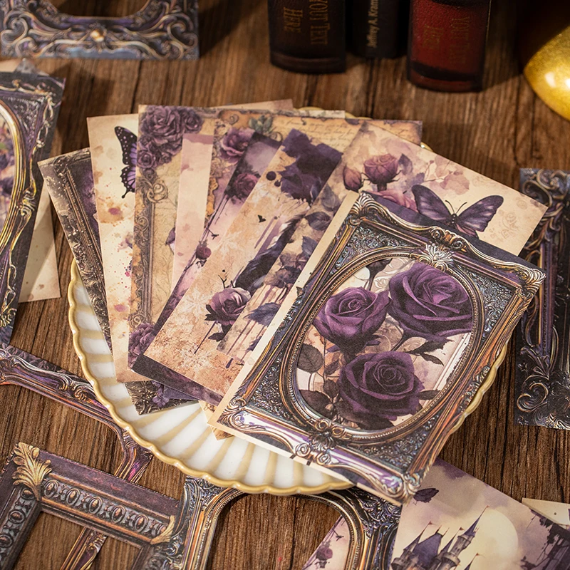 20 pcs Light Retro Poster Material Paper Mysterious Realm Collage Decorative Scrapbooking Memo Pad Diary Album Lable Stationery 2