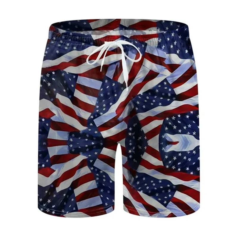 Men's Beach Shorts USA Flag 3d Print Funny Animals Graphic Surfing Board Shorts Casual Summer Holiday Sports Pants Briefs Boys — view 5
