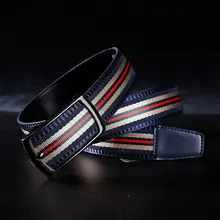 

Men Belt Top Quality Nylon Fabric Belt for Men Luxury Fashion Striped Cavans Webbing Alloy Buckle Sports Golf Casual StrapZD2120