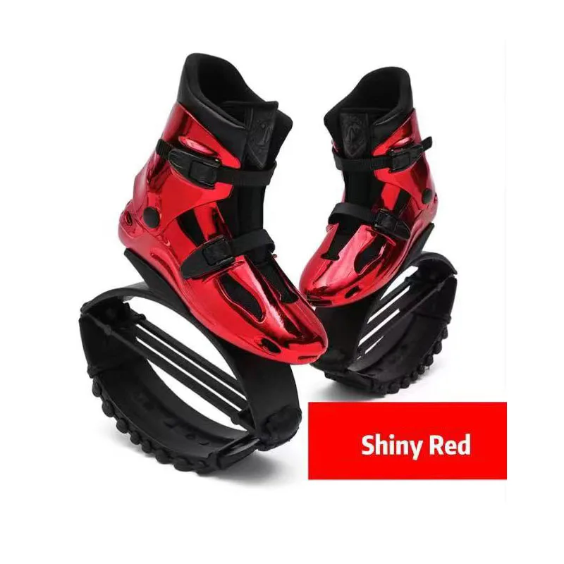 Teens Kangaroo Jump Shoes with 4T Spring, Black Color Weight Loss Exercise Bounce Boots, Fit For 50KG-110KG Unisex Person