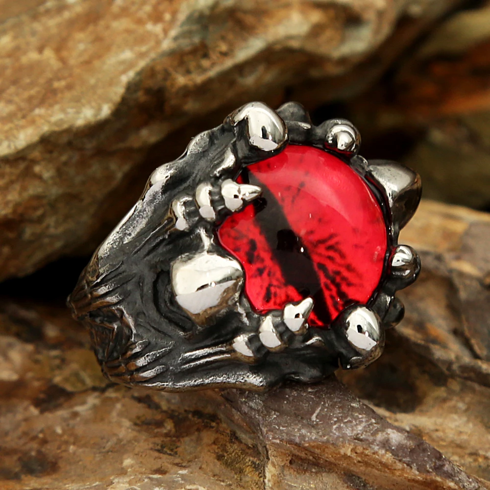 Anillo Retro creativo de Color gótico contra el mal de ojo para hombr y mujer, garra con personalidad a la moda, accorios de joyería con apertura Vintage, regalos - AliExprs 36