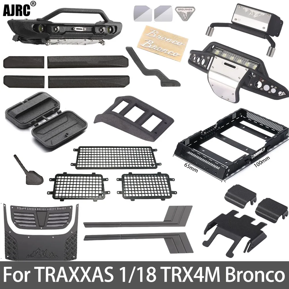 Specchietto Retrovisore Paraurti Parafango Paralume Tubo Di Scarico Telaio Finestra Rete Per Traxxas Trx4M 1/18 Trx4M Bronco Rc Auto Aggiornamento Par