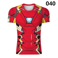 Summer Deadpool Wolverine T-Shirt Football Jersey Men Compression Spiderman Superheros Iron Man Short Sleeve Swimwear GYM Tops 1