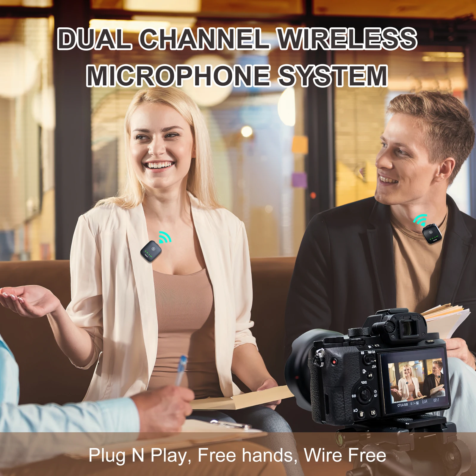 Kinglucky m18 one for two wireless lavalier microphone for dslr camera camcorder smartphone and tablet for youtube Kinglucky m18 one for two wireless lavalier microphone for dslr camera camcorder smartphone and tablet for youtube
