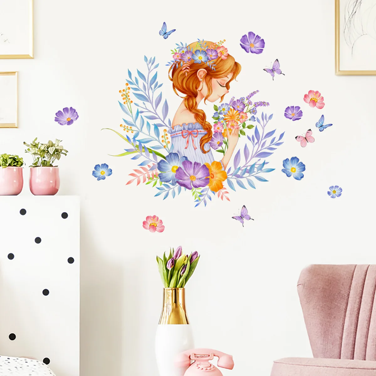 self adhesive frosted window stickers translucent opaque anti lighting bedroom bathroom glass film office door privacy wallpaper 30*90cm Plant Flower Girl Butterfly Wall Stickers Creative Home Decorative Wall Stickers Glass Window Stickers Wallpaper Ms453