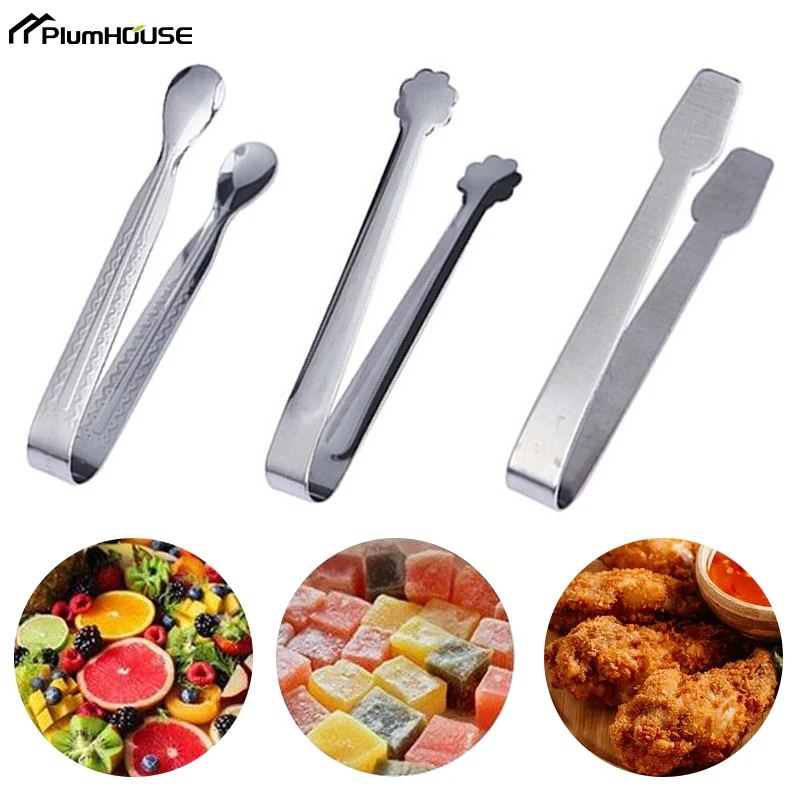 Ice Cube Tongs stainless steel tongs stainless steel food tongs Mini Coffee Tea Food Serving Tongs Clip Party Bar Stainless Steel Sugar Ice-Cube Picker Kitchen Accessories