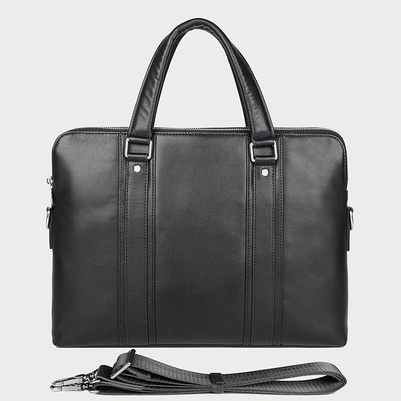 

Luxury Fashion Genuine Leather Men Briefcase Business Bag Office 15" Laptop Male Document File Case Messenger