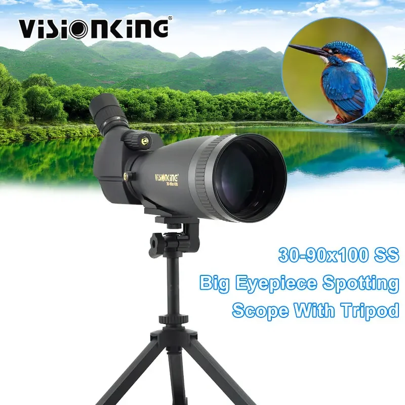 Visionking 30-90x100 Dual speed focus Spotting Scope Eyepiece Powerful Optics Hunting Birdwatching Observation Telescope Tripod spotting scope