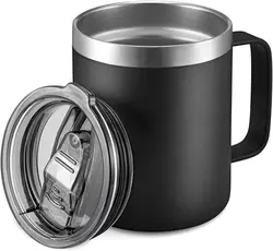 Premium Stainless Steel Insulated Coffee Mug with Handle and Lid, 12 oz Capacity - 360ml 12oz