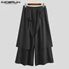 INCERUN 2023 Men Irregular Pants Solid Joggers Streetwear Elastic Waist Skirts Wide Leg Trousers Men Loose Punk Pantalon S-5XL 5