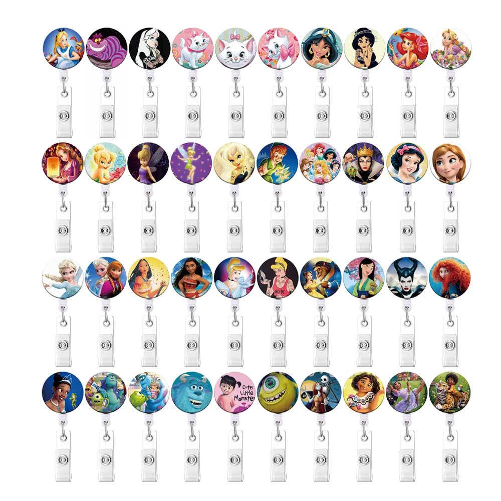 

1PC Disney Retractable Clip Doctor Nurse Badge Reel Princesses Cartoon Cute Students ID Card Badge Holder Lanyard