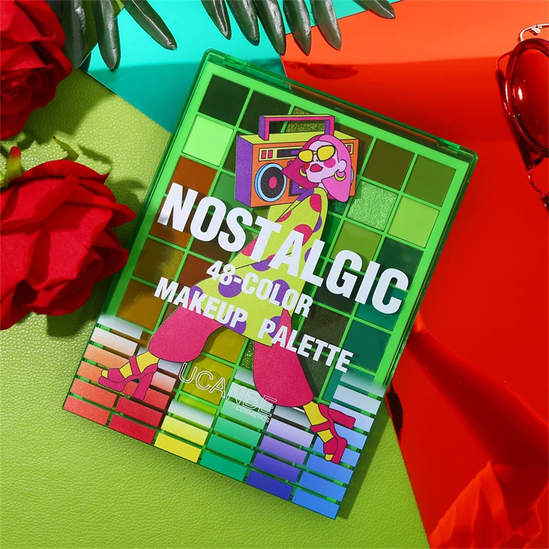 UCANBE 48 Color Nostalgic Makeup Palette Highly Pigmented Dramatic Rainbow Eyeshadow Professional Water Resistant Long Lasting