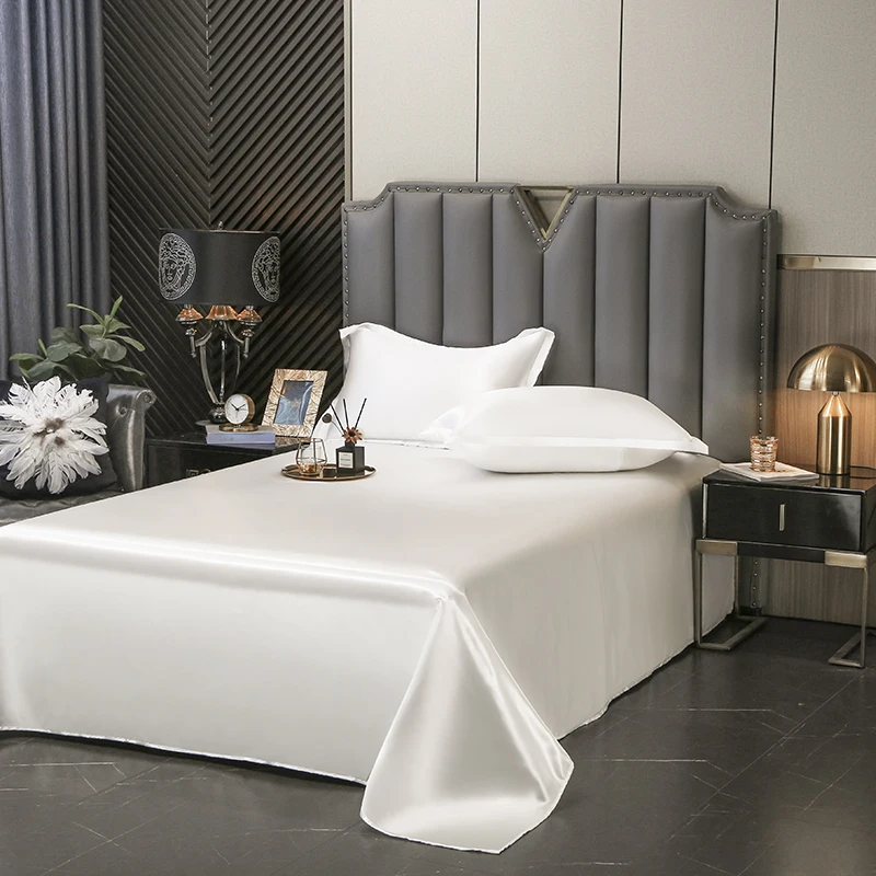 High End Satin Sheets, Soft And Comfortable Solid Color Sheets, Luxurious Single And Twin Bed Sheets 5