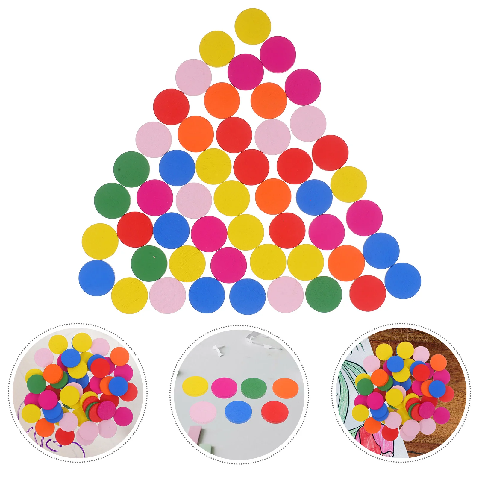 

Sense Rounds Pieces Colorful Round Wood Circle Kids Handmade Crafts Educational Handicraft Pupils Teaching Aids Wooden Toy