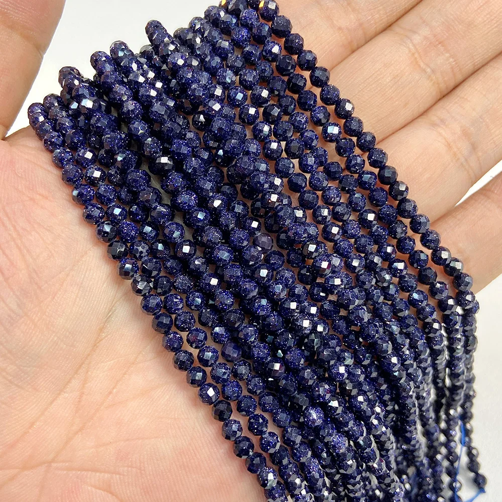 Natural Blue Gemstone Beads for Jewelry Making - Aquamarine, Amazonite, Apatite, Lapis, Turquoise Spacer Beads