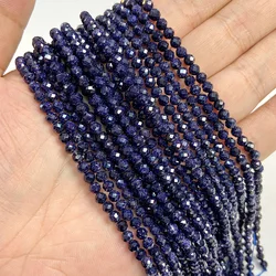 Natural Blue Gemstone Beads for Jewelry Making - Aquamarine, Amazonite, Apatite, Lapis, Turquoise Spacer Beads (NO.27 Sandstone)
