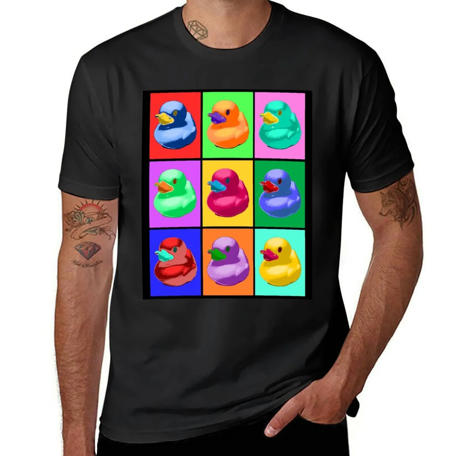 Pop Art Ducky T-Shirt customs design your own blanks men workout shirt