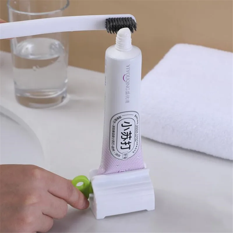 Toothpaste Squeezer Rolling Tube Toothpaste Seat Holder Stand Rotate Facial Cleanser Squeezing Dispenser Bathroom