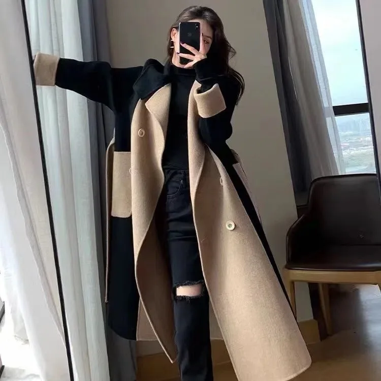 

Woolen Coat Women's Mid length 2023 Autumn/Winter New Style Elegant and Elegant Heben Style Woolen Coat