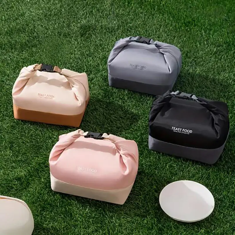 Foldable Lunch Bag with Aluminum Foil Portable Bento Bag Waterproof Thermal Lunchbox Bag Large Capacity for Camping Picnic