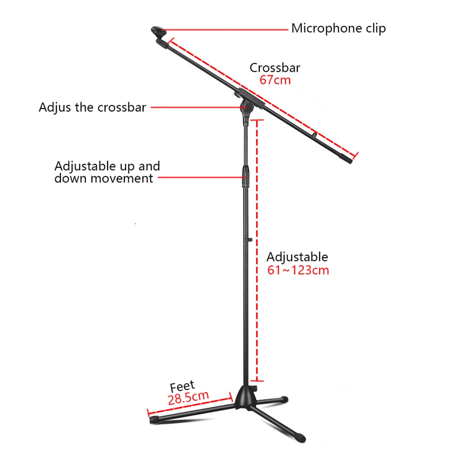 GAZ-206 Professional Mic Stand All Metal Mobile Microphone Stand With Button Adjustable Microphone microphone stand