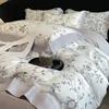 Luxury Digital Printing Flowers and Plants Bedding Set Lyocell Eucalyptus Fiber Soft Silky Duvet Cover Bed Sheet Pillowcase 4Pcs 3