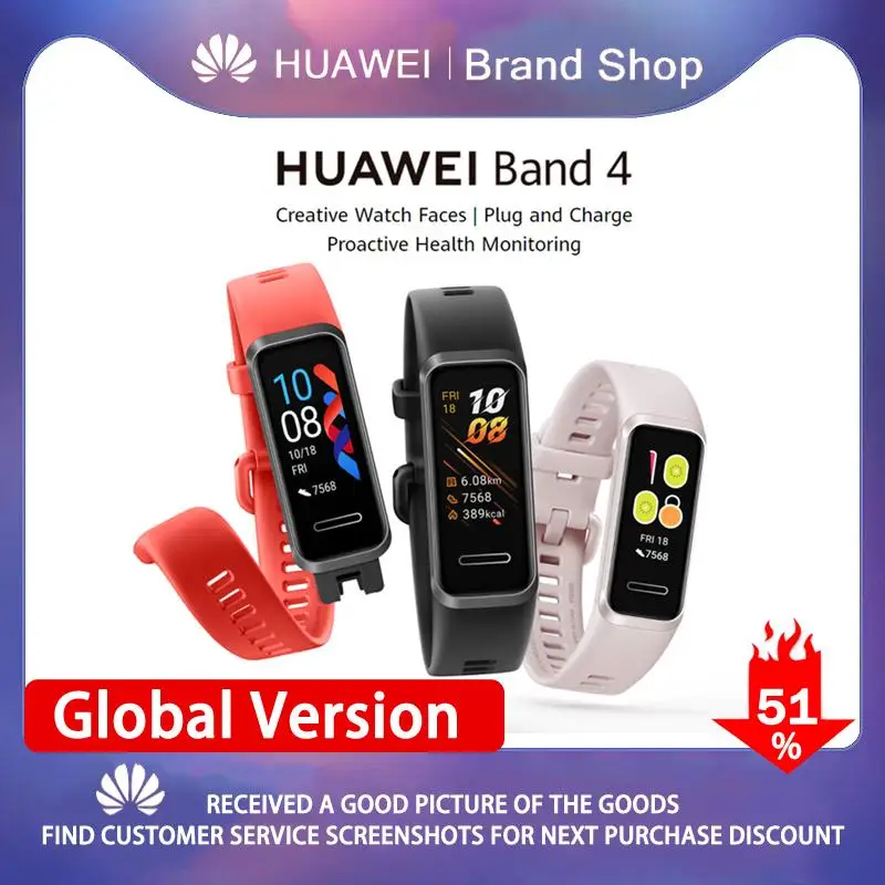 

New HUAWEI Band 4 Smart Bracelet Smart Watch HUAWEI Original Product Running Form Guidance Cycling Cadence Monitoring
