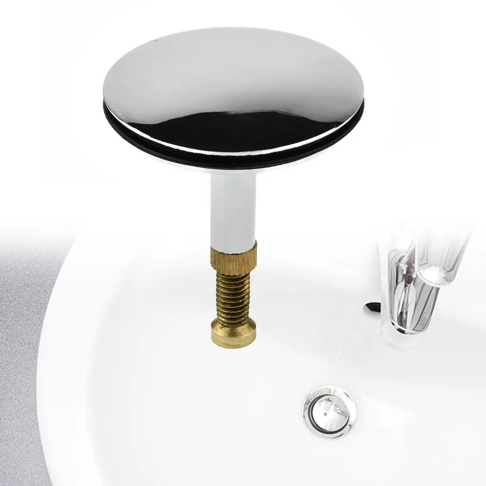 

43mm Bathtub Drain Stopper Bathroom Bath Tub Sink Waste Pop-Up Plug Replacement Push Button Basin Waste Highly Durable Sink Plug