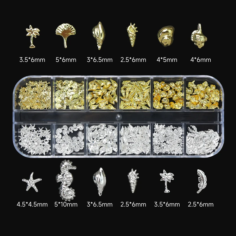 Kit de berloques de metal para unhas 3d coroa coração e laço_voghion.com