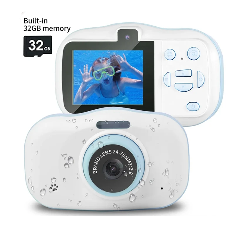 Children Camera Waterproof 1080P Mini Selfie Kid Toy Digital Cameras 32G Video Camcorder Toy Kids Birthday Gift-A Easy To Use