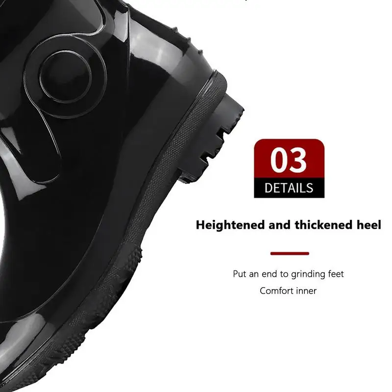 Rain Boots Men Waterproof Long Rain Boots Fishing Boots Anti-Slip PVC for Men Women Adult Outdoor Work Garden Mud Boot Covers 5