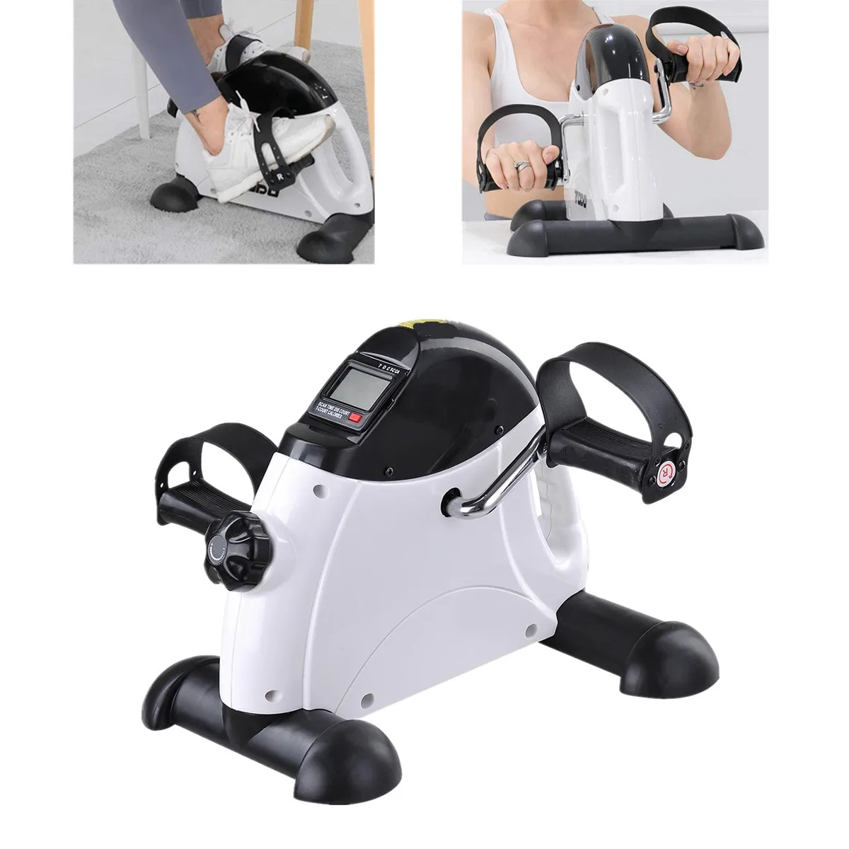 Exercise Bike Trainer LCD Display Mini Pedal Exercise Bike Trainer Indoor Cycling Bikes Stepper Arm/Leg Physical Therapy Home Gym Fitness Equipment