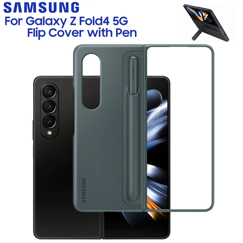Samsung Original Galaxy Z Fold4 Fold 4 Standing Cover with S Pen Full  Protective Phone Cases Cover With Detachable Pen Holder