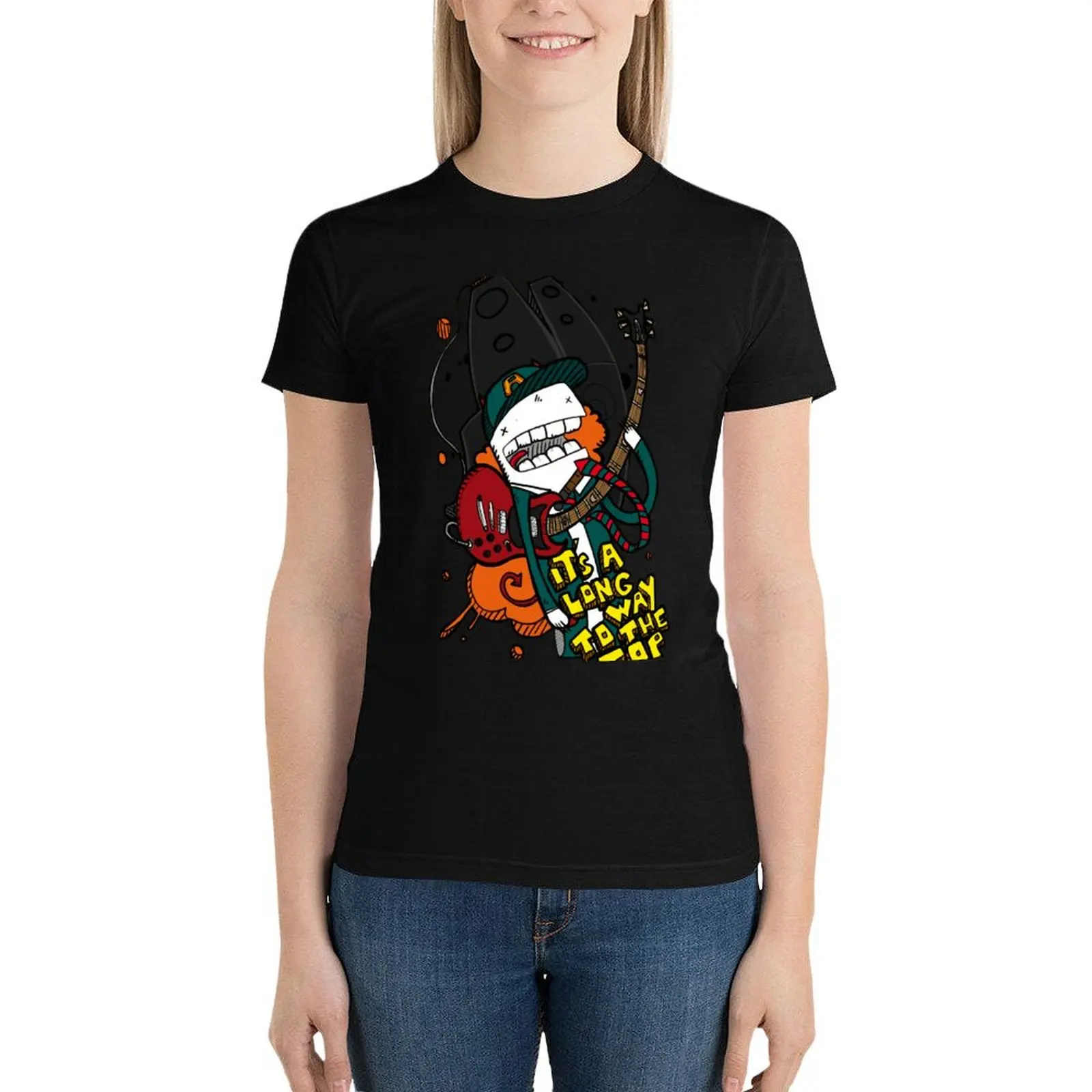 

Long Way - Angus Young Tribute T-Shirt animal print shirt for girls kawaii clothes plus size tops Woman T-shirts