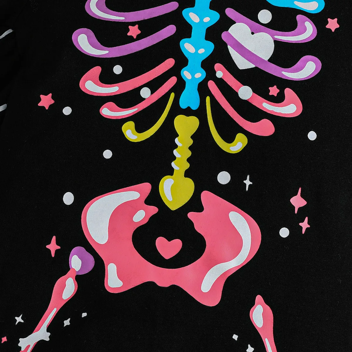Kinder-Halloween-Baby-Kleidungsset, Fledermaus-Ohr-Kapuzen-Kopfbedeckung und im Dunkeln leuchtender Skelett-Druck, geflügelter Strampler für Kinder, Unisex – Detail 6