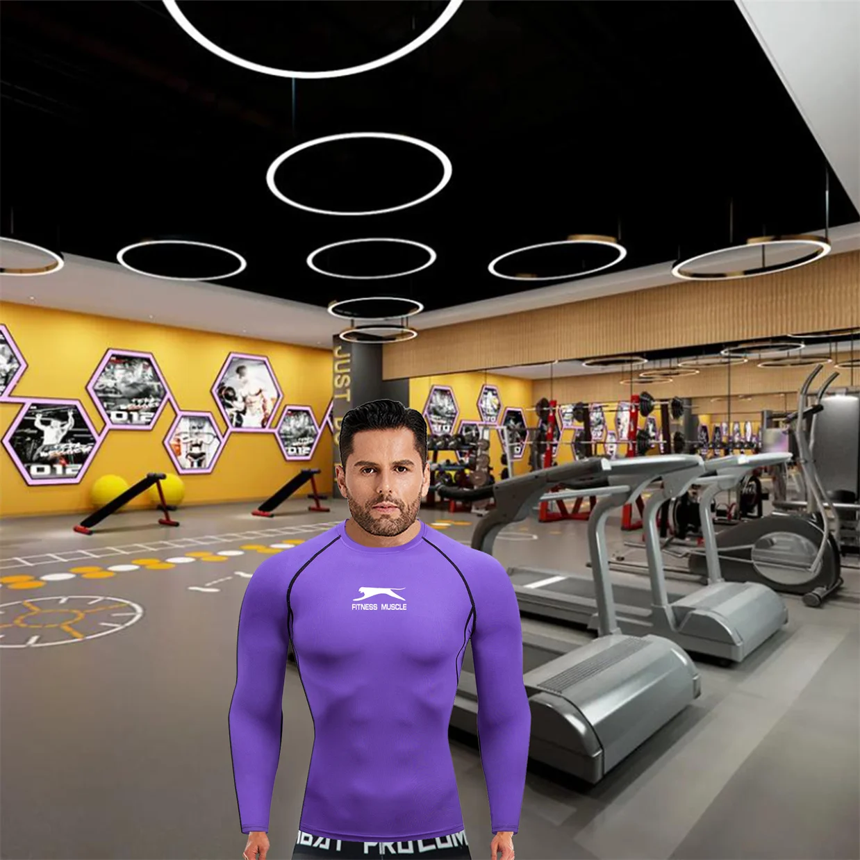 Men's Quick Dry Compression T-Shirt Men Fitness Running Sport T Shirt Tight Training Tops Fitness Muscle Gym Sports Tee