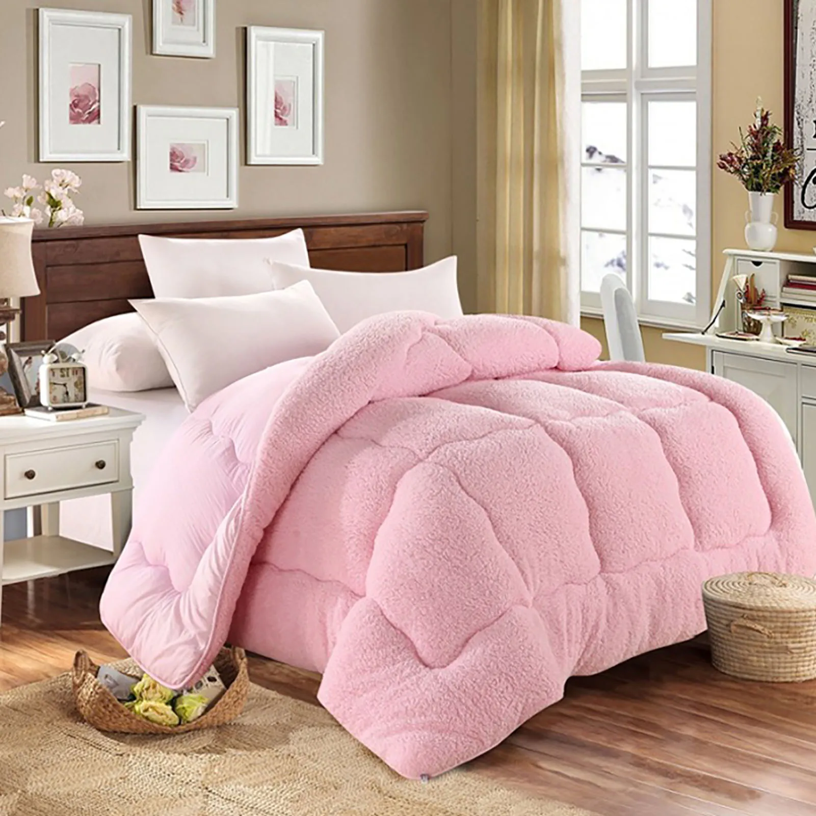 Description Picture 6 of itemThickened Lambswool Blanket Winter Soft Warm Bed Quilt Bedding for Snuggling Up on the Couch or Bed