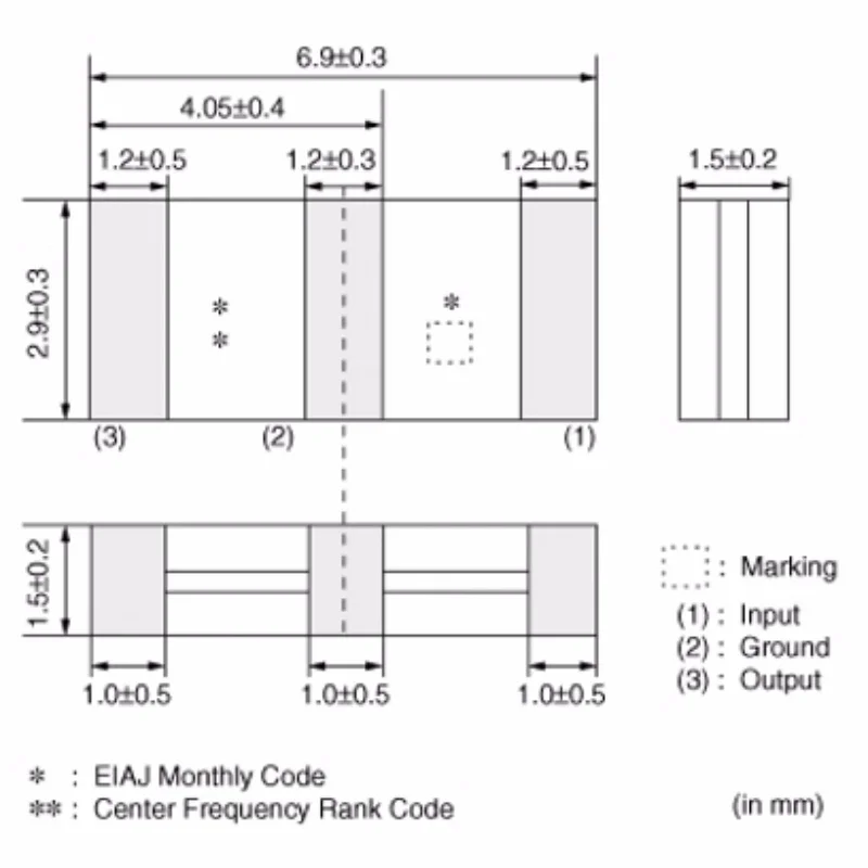 (10pcs) 10.7MHZ SFECV10M7KA00-R0 Ceramic Filter Murata SMD 3070 3 x 7 mm Ceramic Crystal Oscillator 10.7M