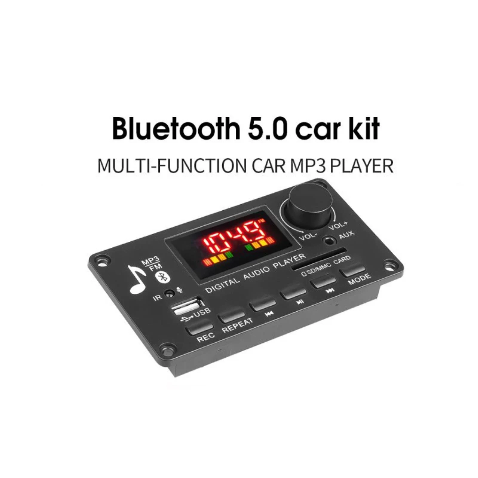 Bluetooth 5.0 MP3 Audio Decoder Board 2*40W Amplifier Module MP3/WMA/WAV/FLAC/APE FM Radio with Digital Color Screen Amplifier
