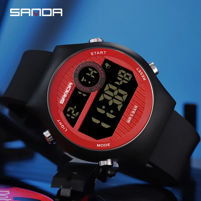 

SANDA G Style Outdoor Sports Men Clock Fashion Countdown Waterproof LED Digital Watch Man Military Wristwatch Relogio Masculino