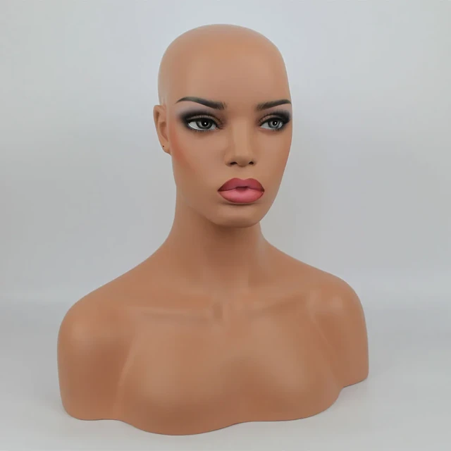 Realistic Female Mannequin Head With Shoulder Manikin Head Bust For Wigs  Beauty Accessories Display Model Wig Heads - AliExpress