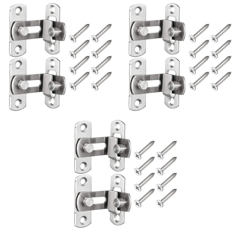 

6 Pcs 90 Degree Right Angle Door Latch Hasp Bending Latch Buckle Bolt Sliding Lock Barrel Bolt For Doors And Window