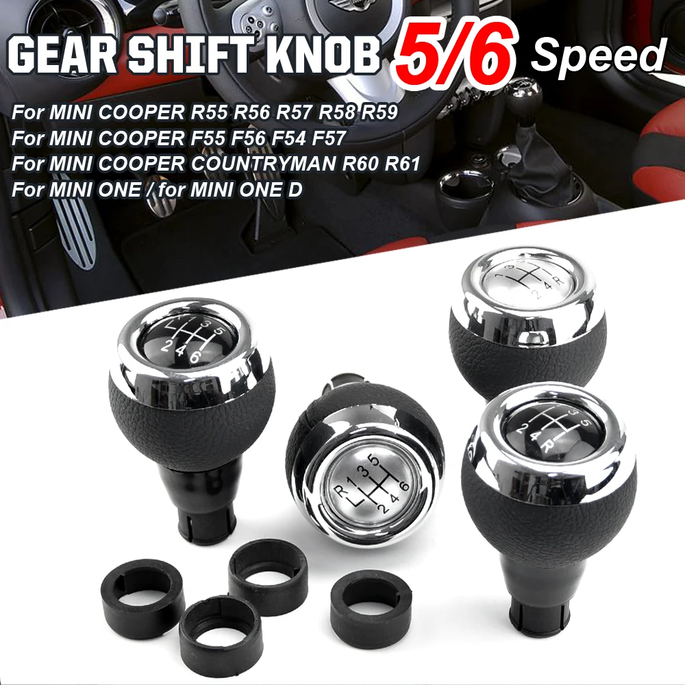 

5 6 Speed Car Gear Shift Knob MT Lever Shifter Knob head For Mini cooper R55 R56 R57 R58 R59 R60 R61 F54 F55 F56 F57 Auto Parts