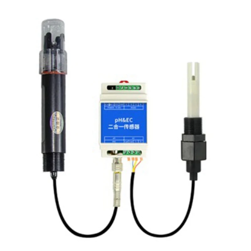 

Din Rail Type PH EC Plastic Electrode Probe Detector RS485 2-In-1 Sensor Industrial Sewage Monitor Durable Easy Install