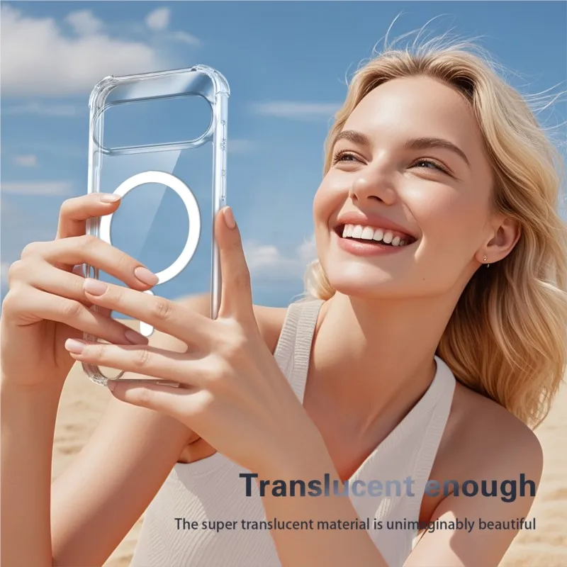 Luxury Magnetic Wireless Charging Shockproof Transparent Bumper Case Cover