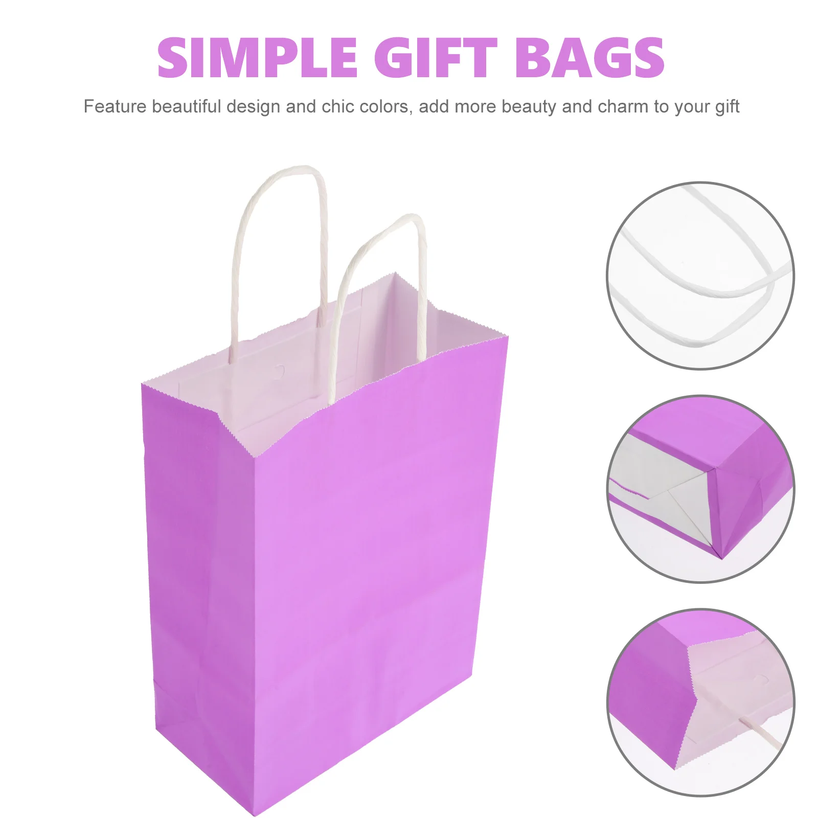 

24 Pcs Color Paper Bag Handheld Bags Gift Wrapping Clothing Candy Container with Handle