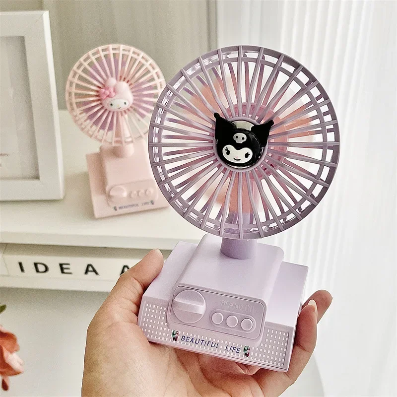 

Kawaii Sanrio Kuromi My Melody Pachacco Desktop Fans Cooling Fan Summer Anime USB 3 Mode Speed Strong Wind Portable for Outdoor