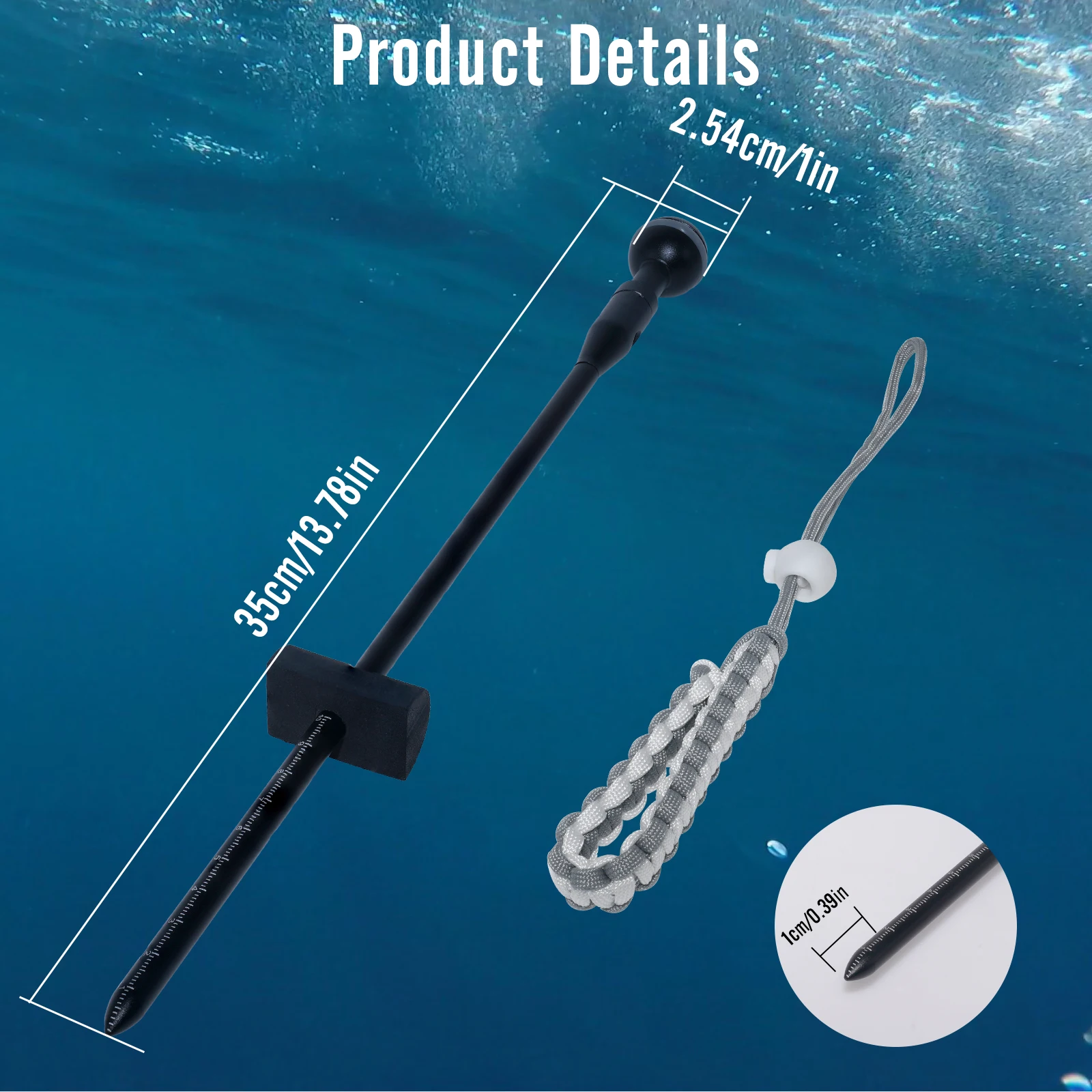 Multi purpose Diving Probe Indicator Rod Underwater Pointer Stick Lobster Stick Diving Light/Gopro Waterproof Shell Bracket