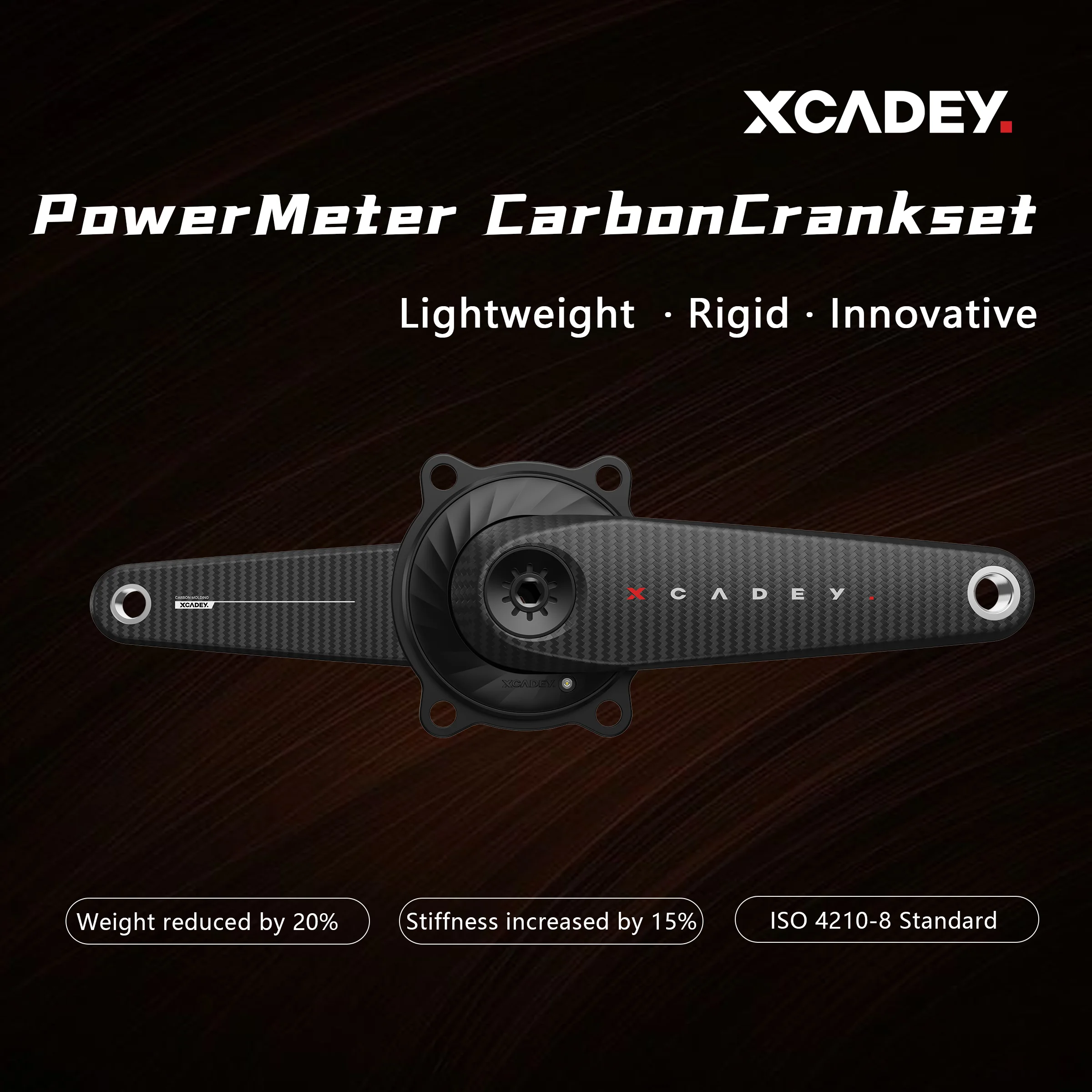 XCADEY VENTUS Carbon Fiber Power Meter Crank 5-BOLT 24mm